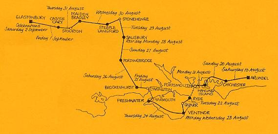 Click on the map to see details of each day, or use the hyperlinks above.