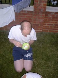 Is that cream on his shorts?!...